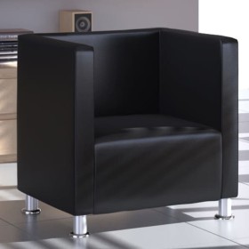 Sillón de cuero sintético negro de vidaXL, Sillones - Ref: Foro24-240068, Precio: 175,50 €, Descuento: %