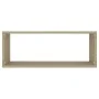 Estante cubo pared 4 uds contrachapado roble Sonoma 60x15x23 cm de vidaXL, Estantes y estanterías - Ref: Foro24-807143, Preci...