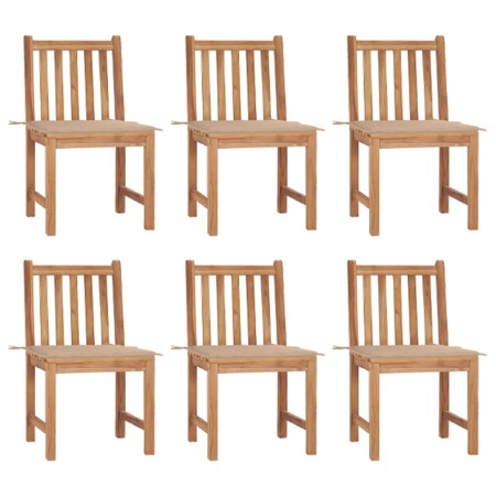 Sillas de jardín 6 unidades con cojines madera maciza de teca de vidaXL, Sillas de jardín - Ref: Foro24-3073118, Precio: 693,...