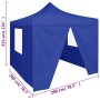 Carpa plegable profesional con 4 paredes acero azul 2x2 m de vidaXL, Carpas y cenadores - Ref: Foro24-48879, Precio: 130,87 €...