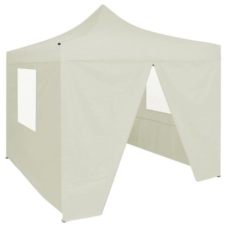 Carpa plegable profesional con 4 paredes acero color crema 2x2m de vidaXL, Carpas y cenadores - Ref: Foro24-48882, Precio: 11...