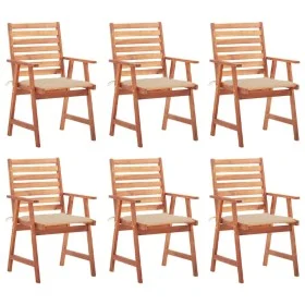 Sillas comedor de jardín y cojines 6 uds madera maciza acacia de vidaXL, Sillas de jardín - Ref: Foro24-3078350, Precio: 413,...