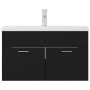 Mueble con lavabo madera de ingeniería negro de vidaXL, Tocadores de baño - Ref: Foro24-3071280, Precio: 224,04 €, Descuento: %