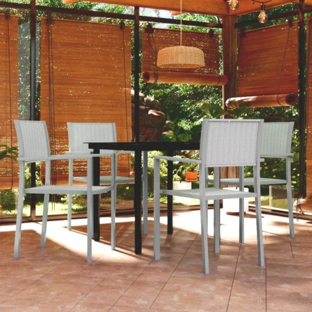 Juego de comedor de jardín de 5 piezas blanco en Conjuntos de jardín | Comprar online en Foru.es