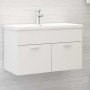 Mueble con lavabo madera de ingeniería blanco de vidaXL, Tocadores de baño - Ref: Foro24-3071279, Precio: 222,41 €, Descuento: %