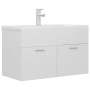 Mueble con lavabo madera de ingeniería blanco brillante de vidaXL, Muebles de baño - Ref: Foro24-3071285, Precio: 227,40 €, D...