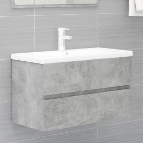 Mueble con lavabo madera de ingeniería gris hormigón de vidaXL, Tocadores de baño - Ref: Foro24-3071643, Precio: 227,48 €, De...