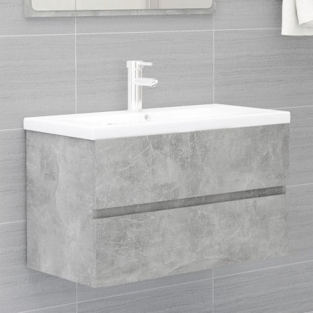 Mueble con lavabo madera de ingeniería gris hormigón de vidaXL, Tocadores de baño - Ref: Foro24-3071643, Precio: 227,48 €, De...