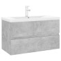 Mueble con lavabo madera de ingeniería gris hormigón de vidaXL, Tocadores de baño - Ref: Foro24-3071643, Precio: 227,48 €, De...