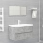 Mueble con lavabo madera de ingeniería gris hormigón de vidaXL, Tocadores de baño - Ref: Foro24-3071643, Precio: 227,48 €, De...