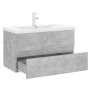 Mueble con lavabo madera de ingeniería gris hormigón de vidaXL, Tocadores de baño - Ref: Foro24-3071643, Precio: 227,48 €, De...