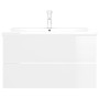 Mueble con lavabo madera de ingeniería blanco brillo de vidaXL, Tocadores de baño - Ref: Foro24-3071645, Precio: 255,88 €, De...