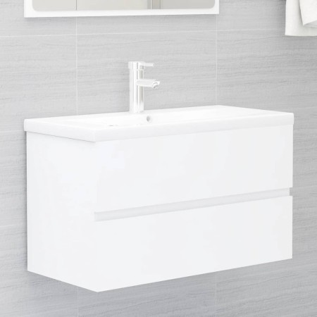 Mueble con lavabo madera de ingeniería blanco de vidaXL, Tocadores de baño - Ref: Foro24-3071639, Precio: 236,01 €, Descuento: %