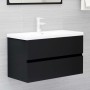Mueble con lavabo madera de ingeniería negro de vidaXL, Tocadores de baño - Ref: Foro24-3071640, Precio: 242,97 €, Descuento: %