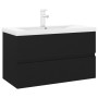 Mueble con lavabo madera de ingeniería negro de vidaXL, Tocadores de baño - Ref: Foro24-3071640, Precio: 242,97 €, Descuento: %