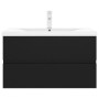 Mueble con lavabo madera de ingeniería negro de vidaXL, Tocadores de baño - Ref: Foro24-3071640, Precio: 242,97 €, Descuento: %