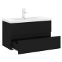 Mueble con lavabo madera de ingeniería negro de vidaXL, Tocadores de baño - Ref: Foro24-3071640, Precio: 242,97 €, Descuento: %