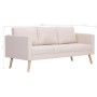 Sofá de 3 plazas de tela color crema de vidaXL, Sofás - Ref: Foro24-281352, Precio: 369,51 €, Descuento: %