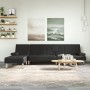 Sofá cama en forma de L cuero sintético negro 255x140x70 cm de vidaXL, Sofás - Ref: Foro24-3157265, Precio: 461,11 €, Descuen...