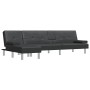 Sofá cama en forma de L cuero sintético negro 255x140x70 cm de vidaXL, Sofás - Ref: Foro24-3157265, Precio: 461,11 €, Descuen...