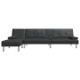 Sofá cama en forma de L cuero sintético negro 255x140x70 cm de vidaXL, Sofás - Ref: Foro24-3157265, Precio: 461,11 €, Descuen...
