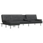 Sofá cama en forma de L cuero sintético negro 255x140x70 cm de vidaXL, Sofás - Ref: Foro24-3157265, Precio: 461,11 €, Descuen...