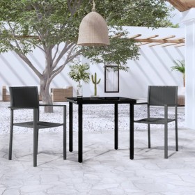 Juego de comedor para jardín 3 piezas negro en Conjuntos de jardín | Comprar online en Foru.es