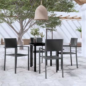 Juego de comedor para jardín 5 piezas negro en Conjuntos de jardín | Comprar online en Foru.es