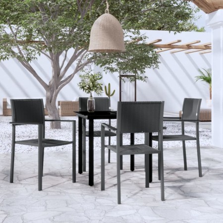Juego de comedor para jardín 5 piezas negro en Conjuntos de jardín | Comprar online en Foru.es