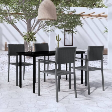 Juego de comedor para jardín 5 piezas negro en Conjuntos de jardín | Comprar online en Foru.es