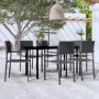 Juego de comedor para jardín 7 piezas negro en Conjuntos de jardín | Comprar online en Foru.es