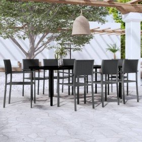 Juego de comedor para jardín 9 piezas negro en Conjuntos de jardín | Comprar online en Foru.es