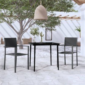 Juego de comedor para jardín 3 piezas negro en Conjuntos de jardín | Comprar online en Foru.es