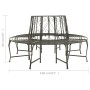 Banco para árbol de jardín acero 160 cm de vidaXL, Bancos de jardín - Ref: Foro24-313033, Precio: 243,75 €, Descuento: %