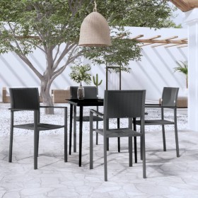 Juego de comedor para jardín 5 piezas negro en Conjuntos de jardín | Comprar online en Foru.es