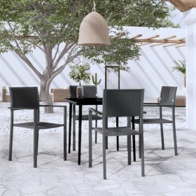 Juego de comedor para jardín 5 piezas negro en Conjuntos de jardín | Comprar online en Foru.es