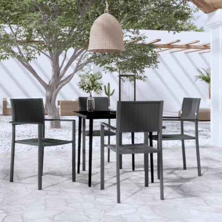 Juego de comedor para jardín 5 piezas negro en Conjuntos de jardín | Comprar online en Foru.es