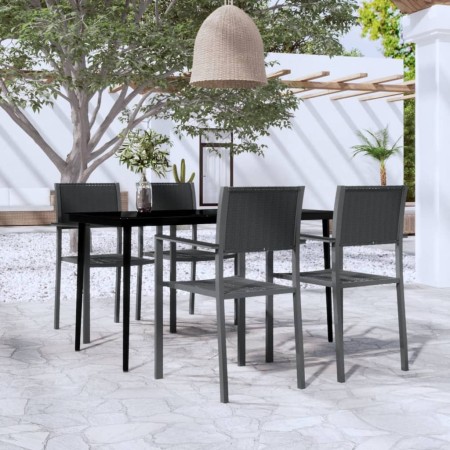 Juego de comedor para jardín 5 piezas negro en Conjuntos de jardín | Comprar online en Foru.es