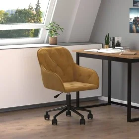 Silla de oficina giratoria de terciopelo marrón de vidaXL, Sillas de oficina - Ref: Foro24-344875, Precio: 79,53 €, Descuento: %
