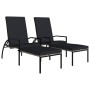 Tumbona con reposapiés 2 unidades ratán sintético gris de vidaXL, Tumbonas - Ref: Foro24-317633, Precio: 208,13 €, Descuento: %