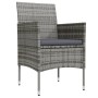 Juego de comedor de jardín 3 piezas con cojines gris y negro en Conjuntos de jardín | Comprar online en Foru.es