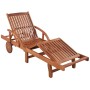Tumbona con cojín madera maciza de acacia de vidaXL, Tumbonas - Ref: Foro24-42595, Precio: 240,41 €, Descuento: %