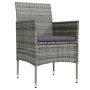 Juego de comedor de jardín 7 piezas con cojines gris y negro en Conjuntos de jardín | Comprar online en Foru.es