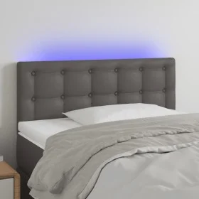 Headboard with LED gray synthetic leather 100x5x78/88 cm by vidaXL, Headboards and footboards - Ref: Foro24-3121700, Price: 4...