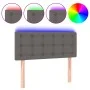 Headboard with LED gray synthetic leather 100x5x78/88 cm by vidaXL, Headboards and footboards - Ref: Foro24-3121700, Price: 4...