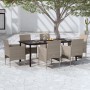 Juego de comedor de jardín 7 piezas con cojines beige y negro en Conjuntos de jardín | Comprar online en Foru.es