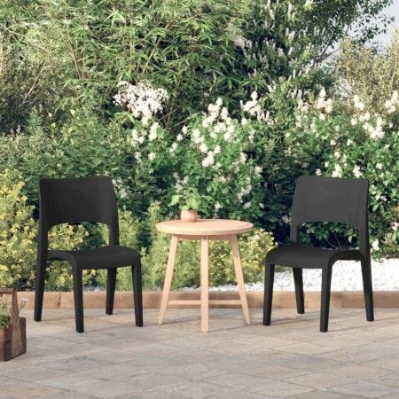 Sillas de jardín 2 unidades PP gris antracita de vidaXL, Sillas de jardín - Ref: Foro24-317725, Precio: 128,84 €, Descuento: %