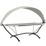 Tumbona de jardín con dosel de acero y tela oxford crema de vidaXL, Camas para exteriores - Ref: Foro24-317601, Precio: 95,70...