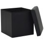 Taburetes de almacenaje plegables 2 uds cuero sintético negro de vidaXL, Taburetes y sillas plegables - Ref: Foro24-247083, P...