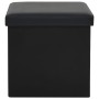 Taburetes de almacenaje plegables 2 uds cuero sintético negro de vidaXL, Taburetes y sillas plegables - Ref: Foro24-247083, P...